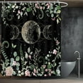 thumbnail image 1 of Moon Phase Shower Curtain Set Gothic Flower Eucalyptus Leaves Bathroom Curtain Celestial Decor Waterproof Fabric Shower Curtain with 12 Hooks 72x72 Inches, 1 of 5