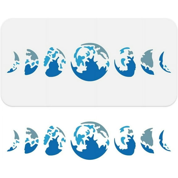 Moon Phase Stencil 11.8x5.9inch Moon Large Stencil 7 Styles Moon Stencil Full Moon Stencil New Moon Stencil Dream Theme Moon Template for Wall Tiles Floor Paper Furniture Wood colorful