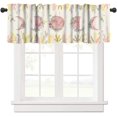 thumbnail image 1 of Moon Phase Valance Curtain, Lunar Cycles Space Wreath Vintage Pink Moonlit Thermal Insulation Blackout Short Window Treatments for Girls Bedroom Kitchen Cafe 54x18inch, 1 of 6
