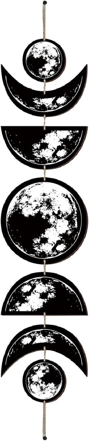 Moon Phase Wall Decor Oho Wall Hanging Decor Wood Wall Art Long Display ...