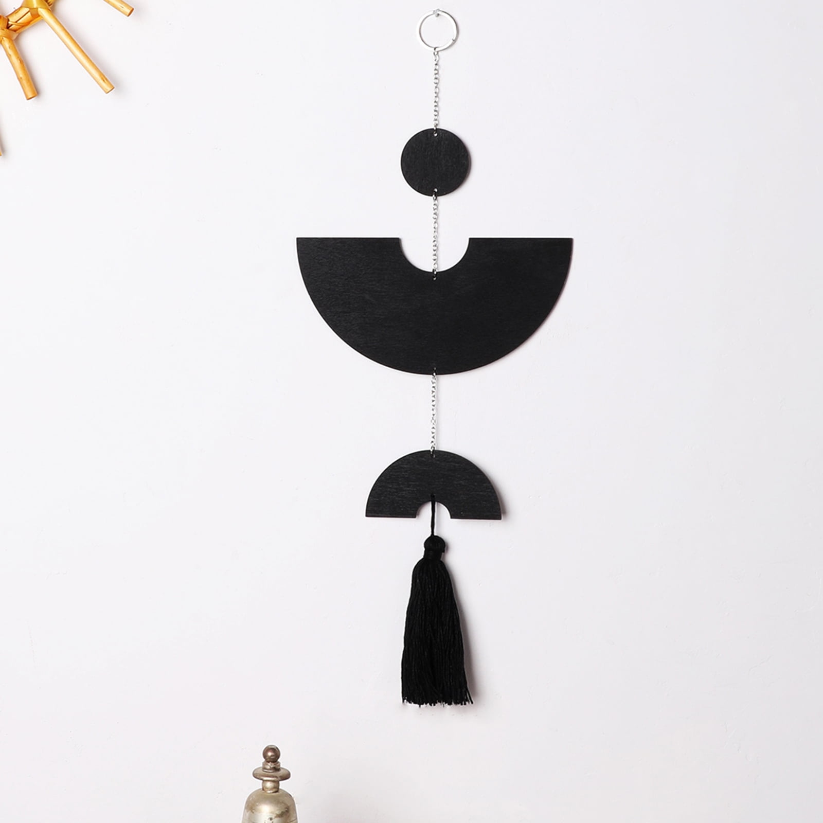 Moon Phase Wall Hanging Moon Decor,Black Wall Decorations Art Moon