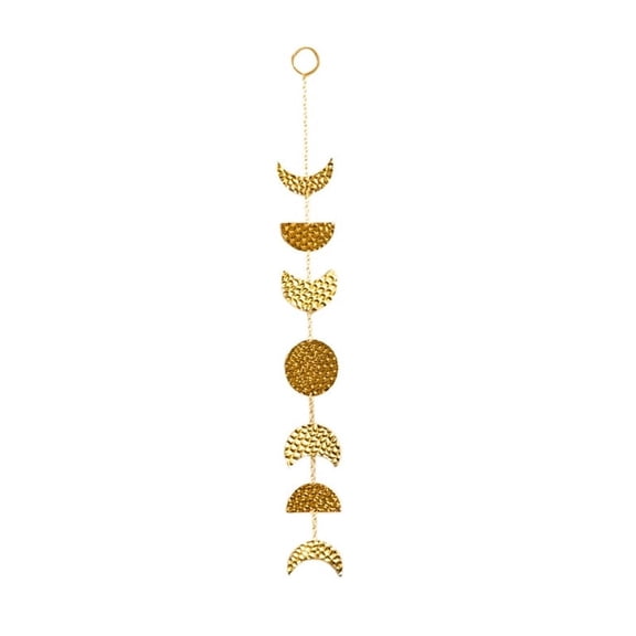 Moon Phase Wall Hanging Pendant Metal Chain Wall Decorations for Office Nursery Bedroom Decorative Window Art Ornaments