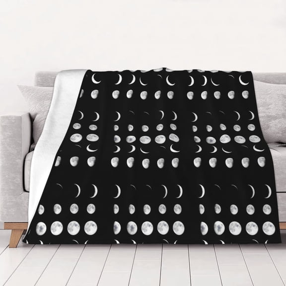 Moon Phase Warm Cozy Plush Throw Blanket for Couch Bed Sofa 40"x30"