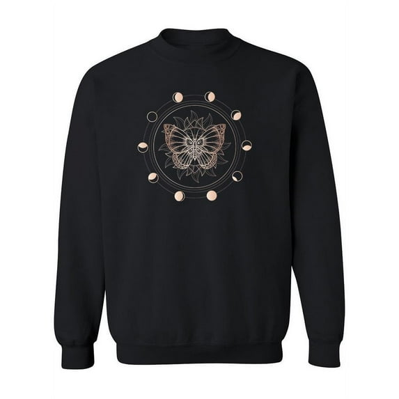 Moon Phases And Butterfly Sweatshirt Women -Image by Shutterstock, Female 4X-Large