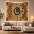 thumbnail image 1 of Moon Phases Around a Celestial Medallion, Mystical Vintage for Astronomy Fans, Lunar Wall Art, Housewarming Gift, Tapestry Wall Hanging for Bedroom and Study Room, 1 of 7