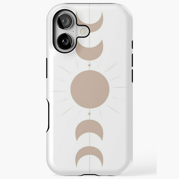 Moon Phases Artistic Celestial Inspired Pattern Artwork Phone Case 11 12 13 14 15 17 Pro Max