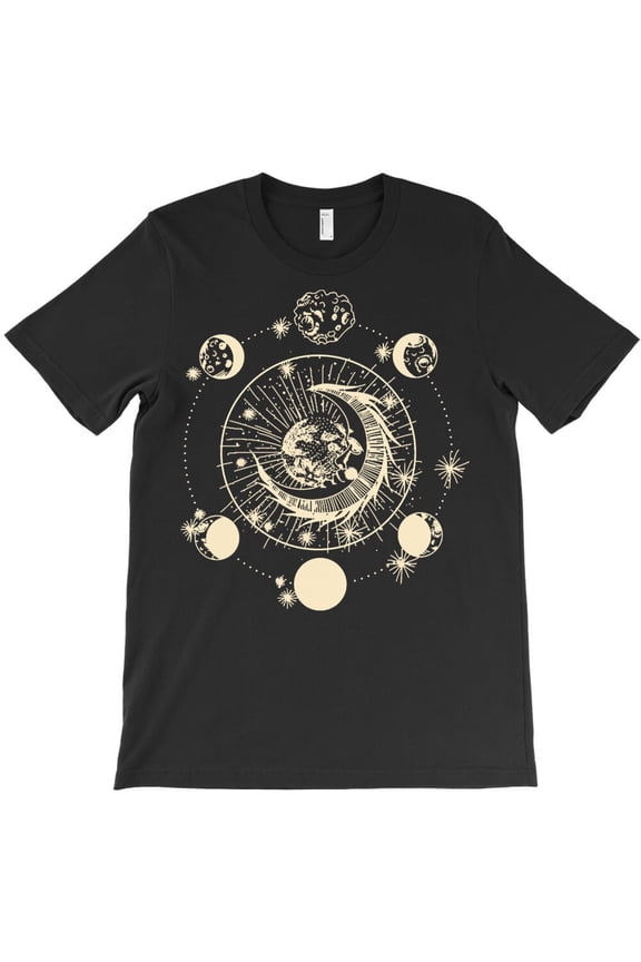 Moon Phases Astrology Phases Of The Moon Retro 60's 70's Vibe - Relaxed Look H16432 Unisex T-Shirt, Up to 5XL Available