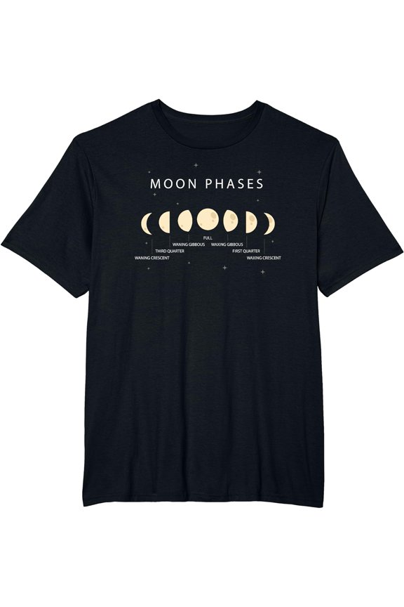 Moon Phases' - Astronomical Terminology Lunar Cycle Shirt