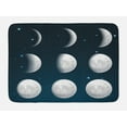thumbnail image 1 of Moon Phases Bath Mat, Astrological Cosmic Design of Process Silhouettes in the Night Sky, Plush Bathroom Decor Mat with Non Slip Backing, 29.5" X 17.5", Petrol Blue Pale Grey, by Ambesonne, 1 of 2