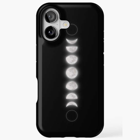 Moon Phases Celestial Artistic Mystical Inspired Graphic iPhone Case for 11/12/13/14/15/17 Pro Max