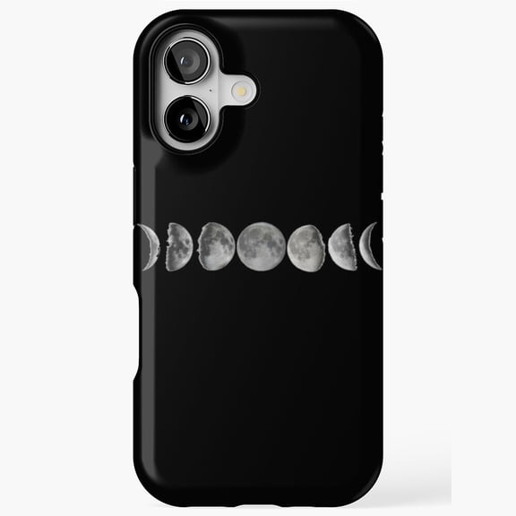Moon Phases Celestial Artistic Mystical Inspired Graphic iPhone Case for 17/15/14/13/12/11 Pro Max