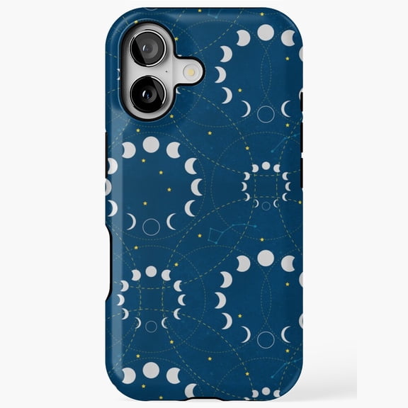 Moon Phases Celestial Mystical Inspired Artistic Graphic Case with iPhone 11 to 17 Pro Max