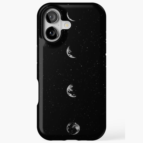 Moon Phases Celestial Mystical Inspired Artistic Graphic iPhone Case 11 12 13 14 15 17 Pro Max