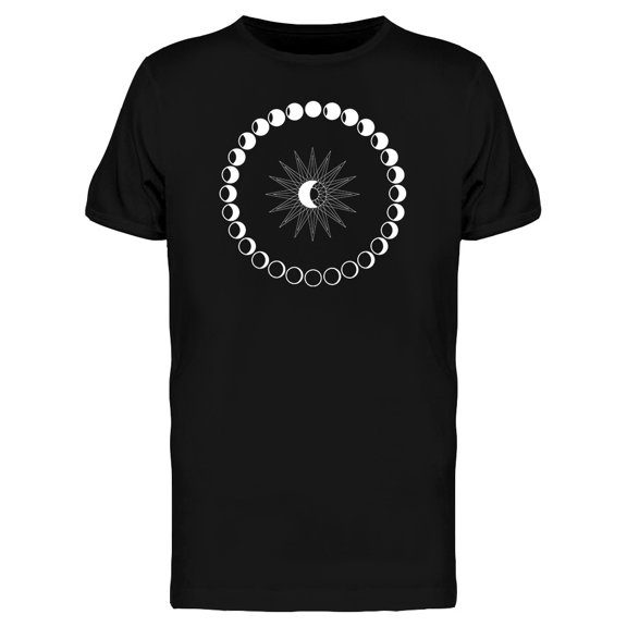 Moon Phases Circle On Dark Sky Tee Men's -Image by Shutterstock