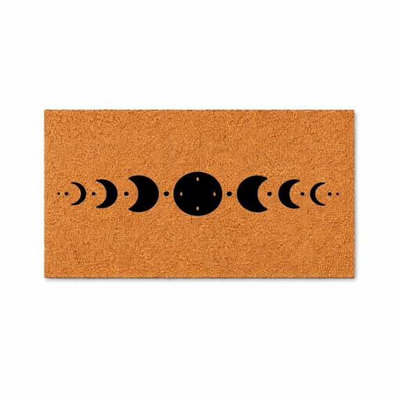 Moon Phases Doormat, Celestial Outdoor Entryway Mat, Decorative Welcome Door Mat (16x24 inches) WoodByStu 5303