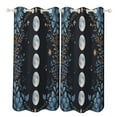 thumbnail image 1 of Moon Phases Floral Frame_1 2pcs Blackout Curtains For Living Room Bedroom Grommet Top Window Set for Left And Right Biparting Open, 1 of 6