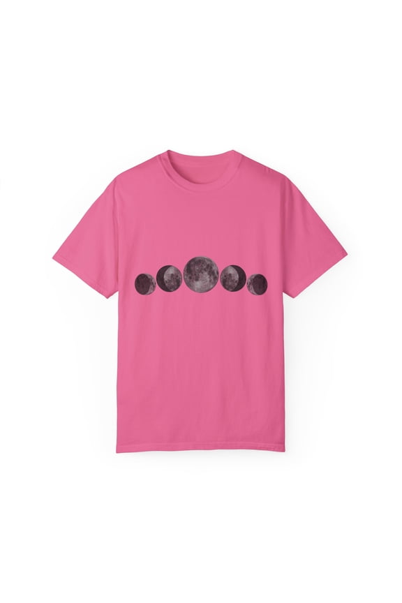 Moon Phases For Men and Women | Moon Phase | Man Hippie | Boho | Moon Phases Print | Phases of Moon Unisex Garment-Dyed T-shirt