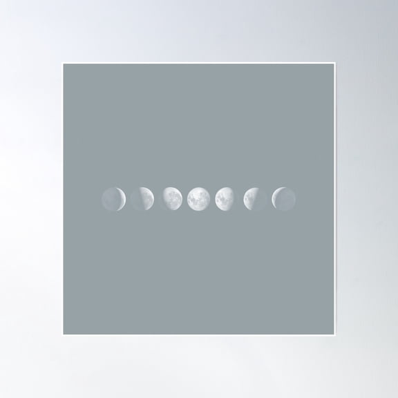 Moon Phases In Celeste Poster Wall Art, Modern Wall Decor, 30x30 UNFRAMED