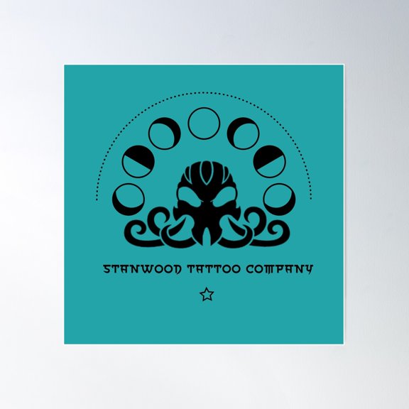 Moon Phases Logo Poster Wall Art, Modern Wall Decor For Living Room Bedroom, 30x30 UNFRAMED