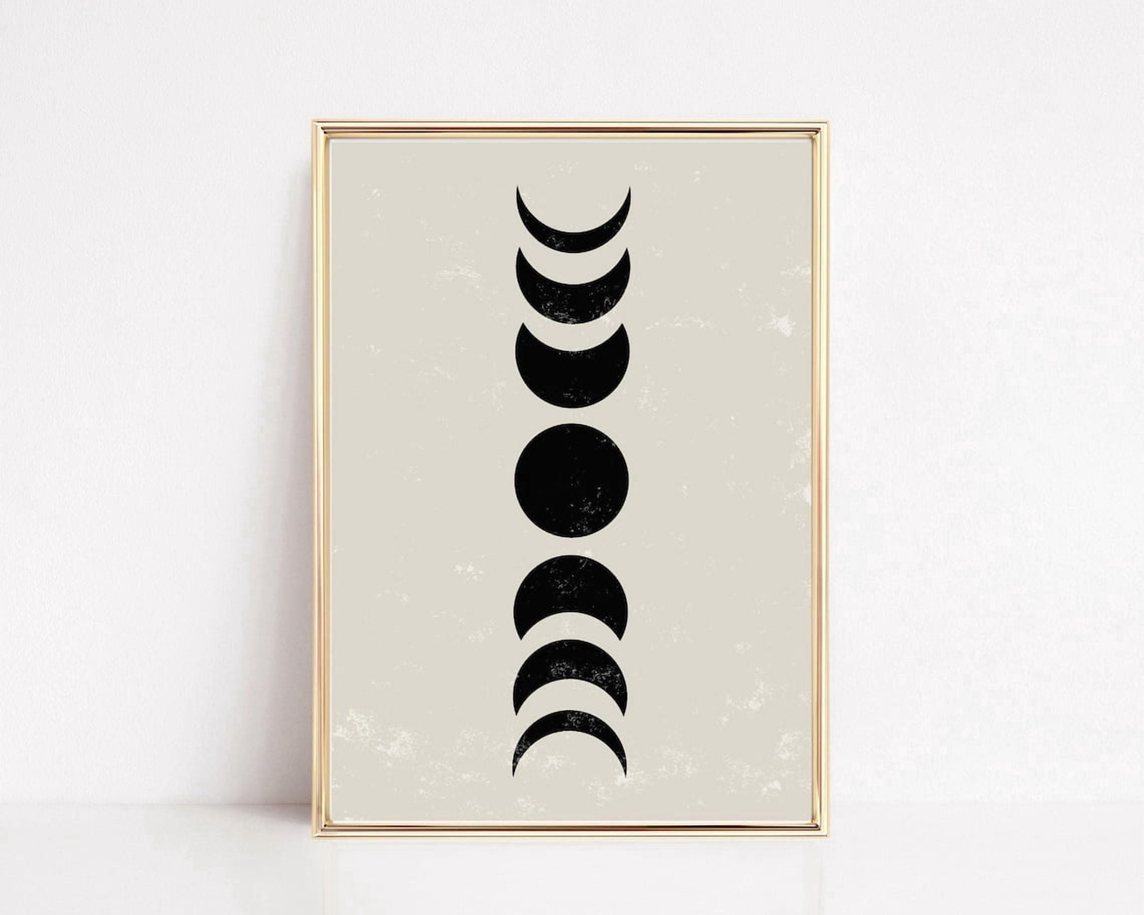 Moon Phases Mid Century Modern Living Room Neutral Wall Art, Refined ...