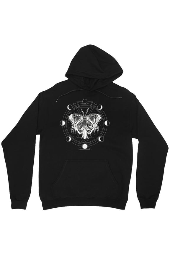 Moon Phases Moth Graphic Blackcraft Clothing Gift Simple Art Insect Celestial - USA Printed M9859 Unisex Hoodie, Up to Size 5XL