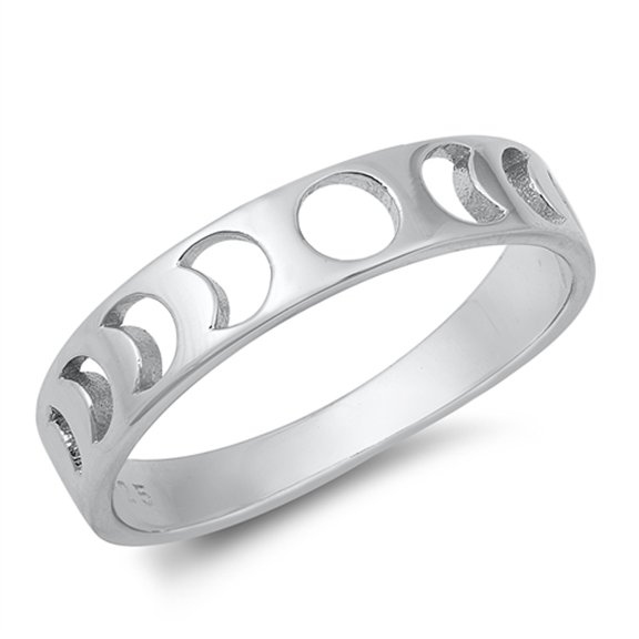 Moon Phases Mystic Wholesale Ring .925 Solid Sterling Silver Band Jewelry Female Male Unisex Size 7