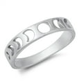 thumbnail image 1 of Moon Phases Mystic Wholesale Ring .925 Solid Sterling Silver Band Jewelry Female Male Unisex Size 9, 1 of 4