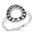 thumbnail image 1 of Moon Phases Open Circle Ring .925 Sterling Silver Band Jewelry Female Male Unisex Size 7, 1 of 4