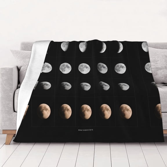 Moon Phases Pattern Warm Cozy Plush Throw Blanket for Couch Bed Sofa 40"x30"