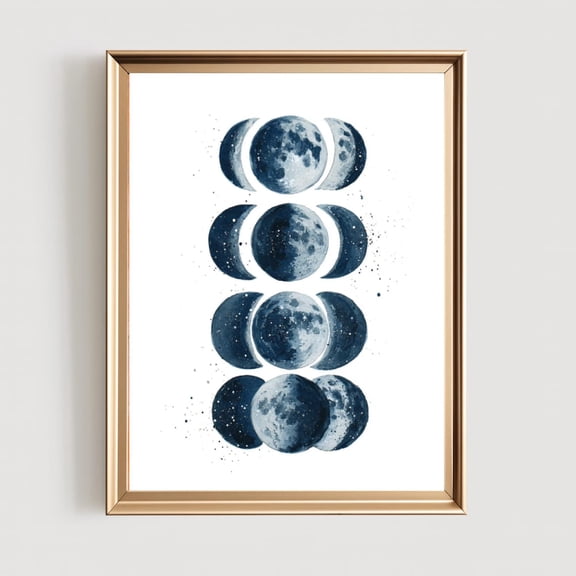 Moon Phases Print Celestial Boho Wall Art Poster Decor, Unframed Poster Size 16x24 F03.1.22l1238
