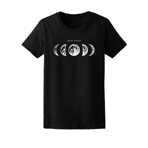 Moon Phases Sketch T-Shirt Women -Image by Shutterstock, Female x-Large