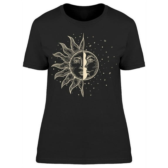 Moon Phases Sun Graphic T-Shirt Women -Image by Shutterstock, Female Large