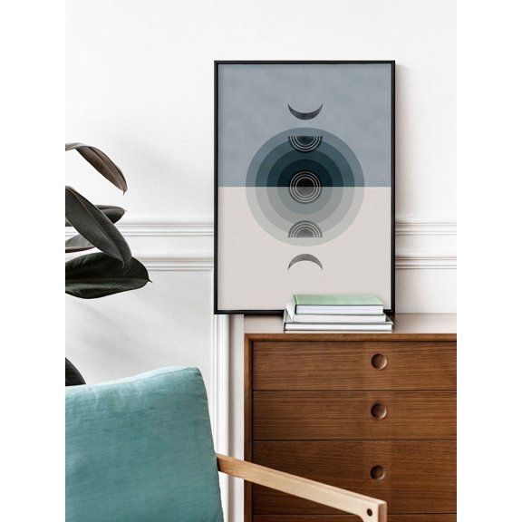 Moon Phases Wall Art Print, Boho Chic Celestial Decor