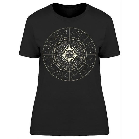 Moon Phases Zodiac T-Shirt Women -Image by Shutterstock, Female XX-Large