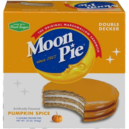 MoonPie Double Decker Pumpkin Spice Marshmallow Sandwich, 2.75 oz, 12 Count – The Original Marshmallow Sandwich