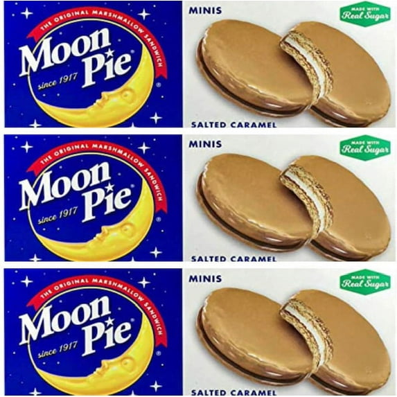 Moon Pie -Minis 3 Boxes of -Salted Caramel - 6 pies per box, 3 Boxes 18 pies total