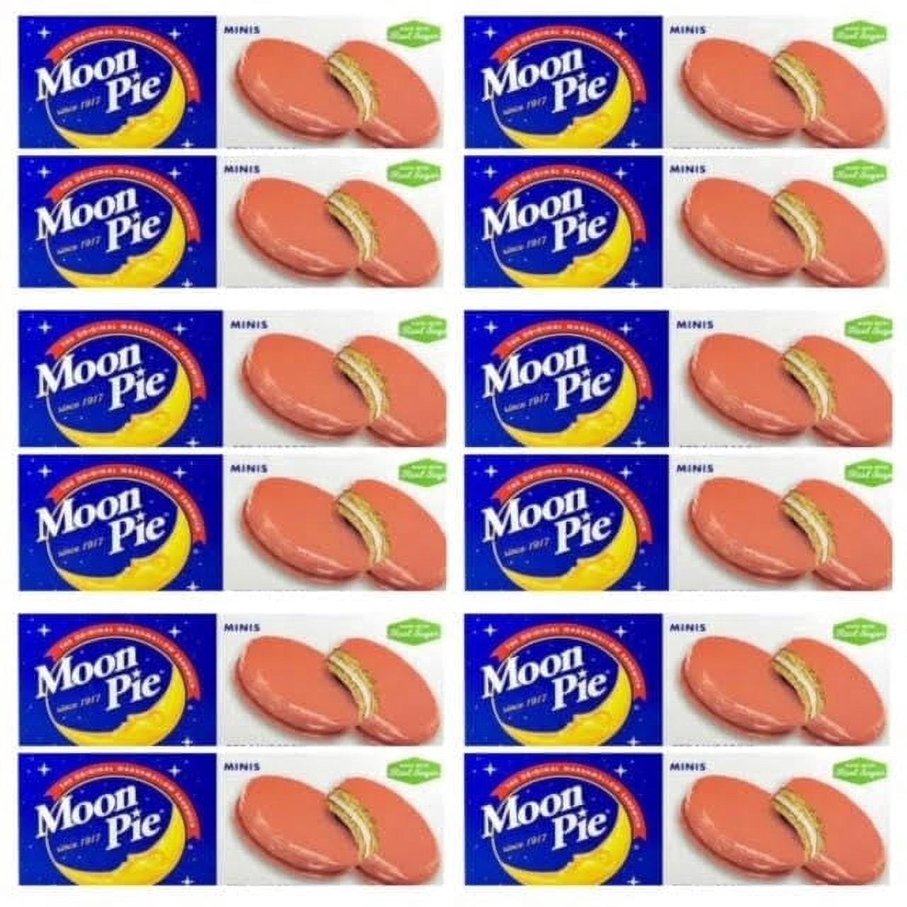 Moon Pies Mini Case Lot 12 Boxes X 6 Individual Moon Pies (Strawberry)