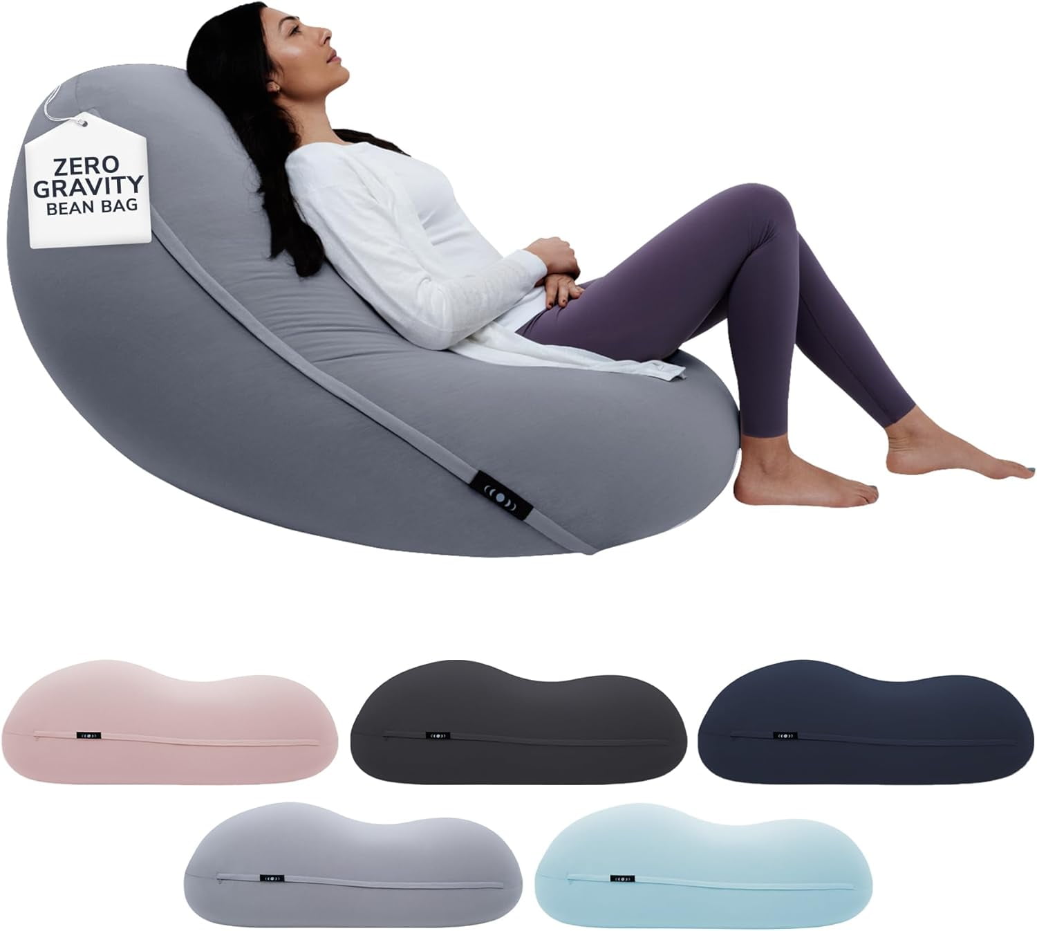 Moon Pod Bean Bag Chairs for Adults, Gray The ZeroGravity Beanbag