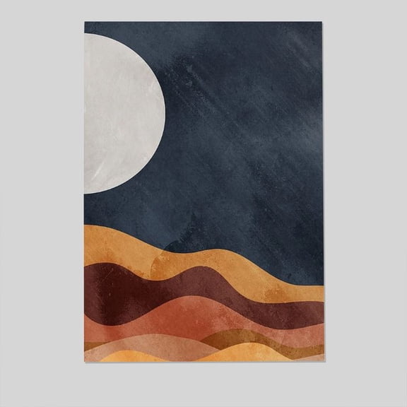 Moon Print, Boho Wall Poster, One Sheet Wall Size 24''x36''-Gategoo