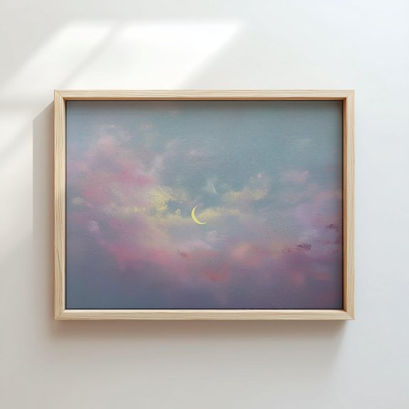 Moon Print Cloud Art Cloudscape Print Country Farmhouse Decor