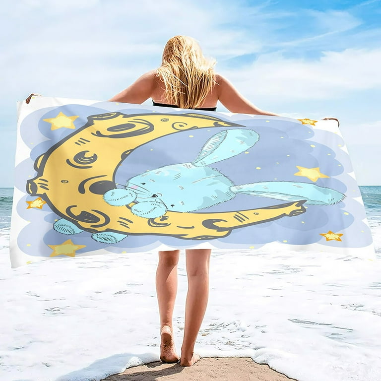 Moon Print Sand Free Beach Towel Absorbent Bath Towel Large Hand Towels Pool Multipurpose Lightweight Thin Quick Dry Pool Towel Walmart