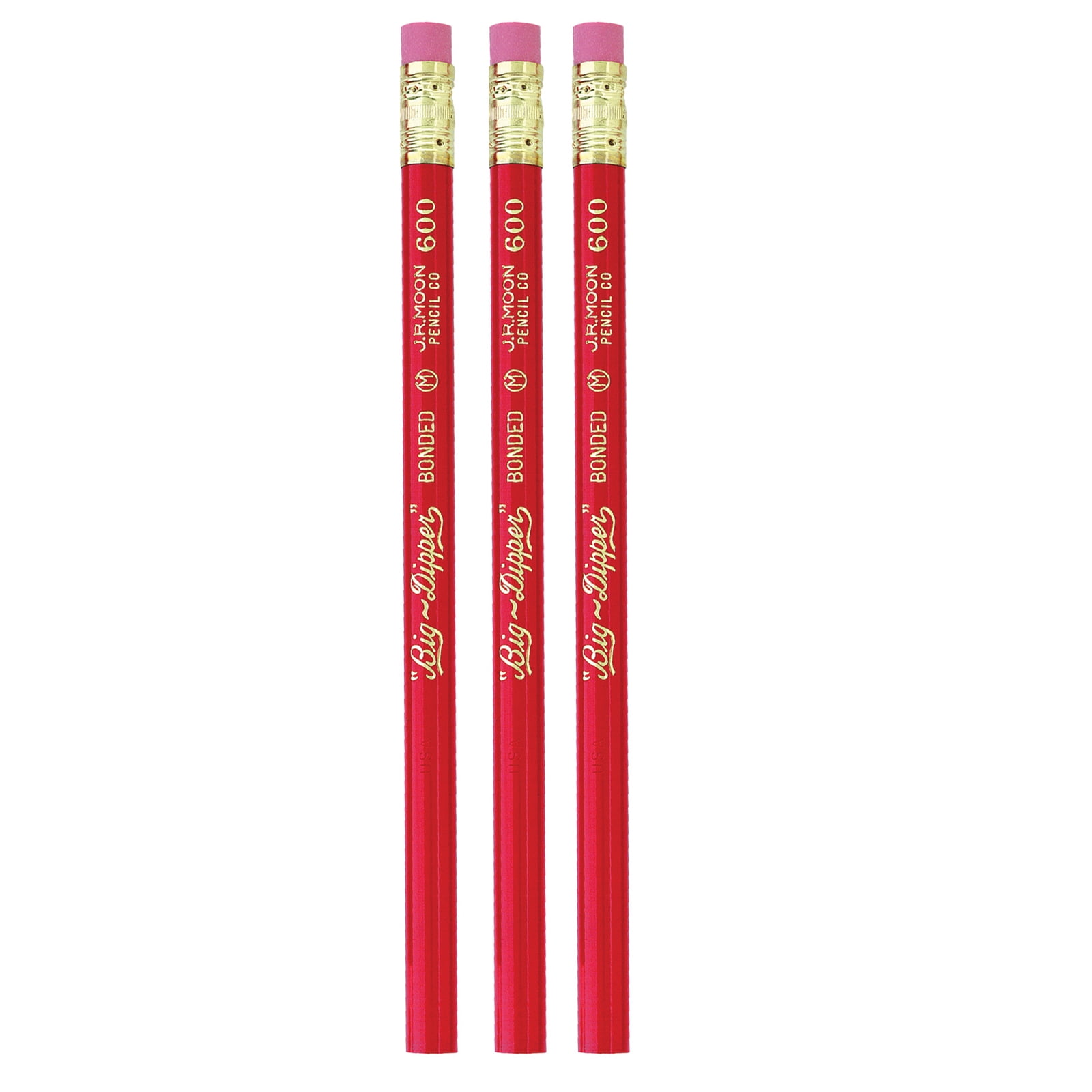 Moon Products Big-Dipper" Pencils, With Eraser, 12 Per Pack, 3 Packs