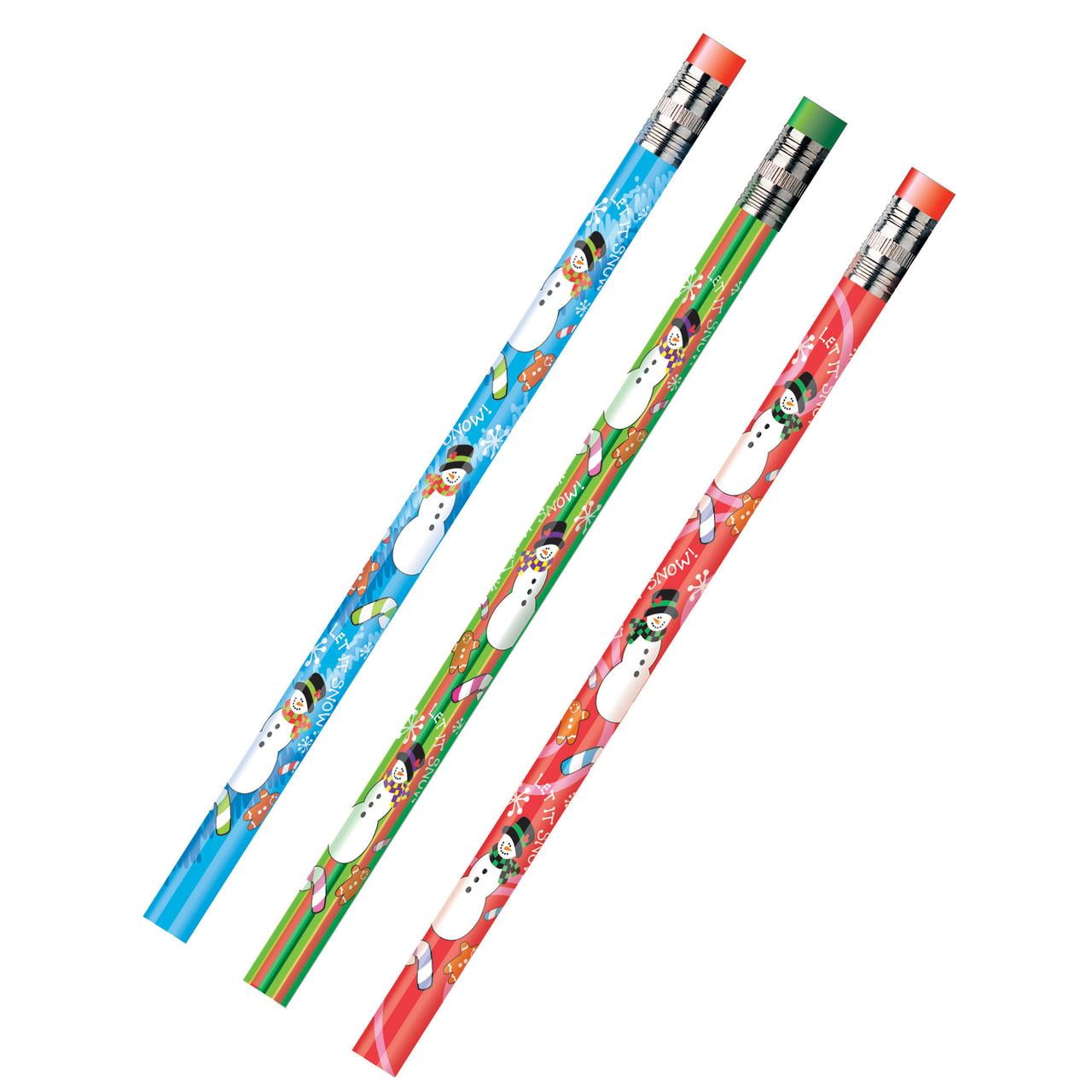 Moon Products Decorated Pencils, Assorted Holiday Snowmen, 12 Per Pack, 12 Packs