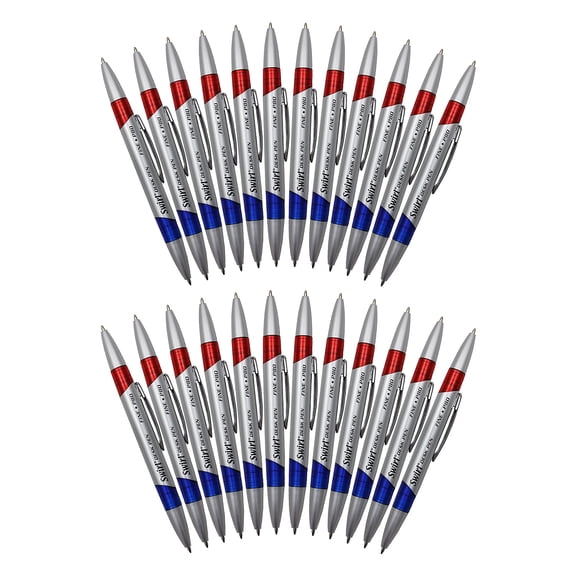 Moon Products Swirl Ink Pens, Red/Blue Combo, 12 Per Pack, 2 Packs