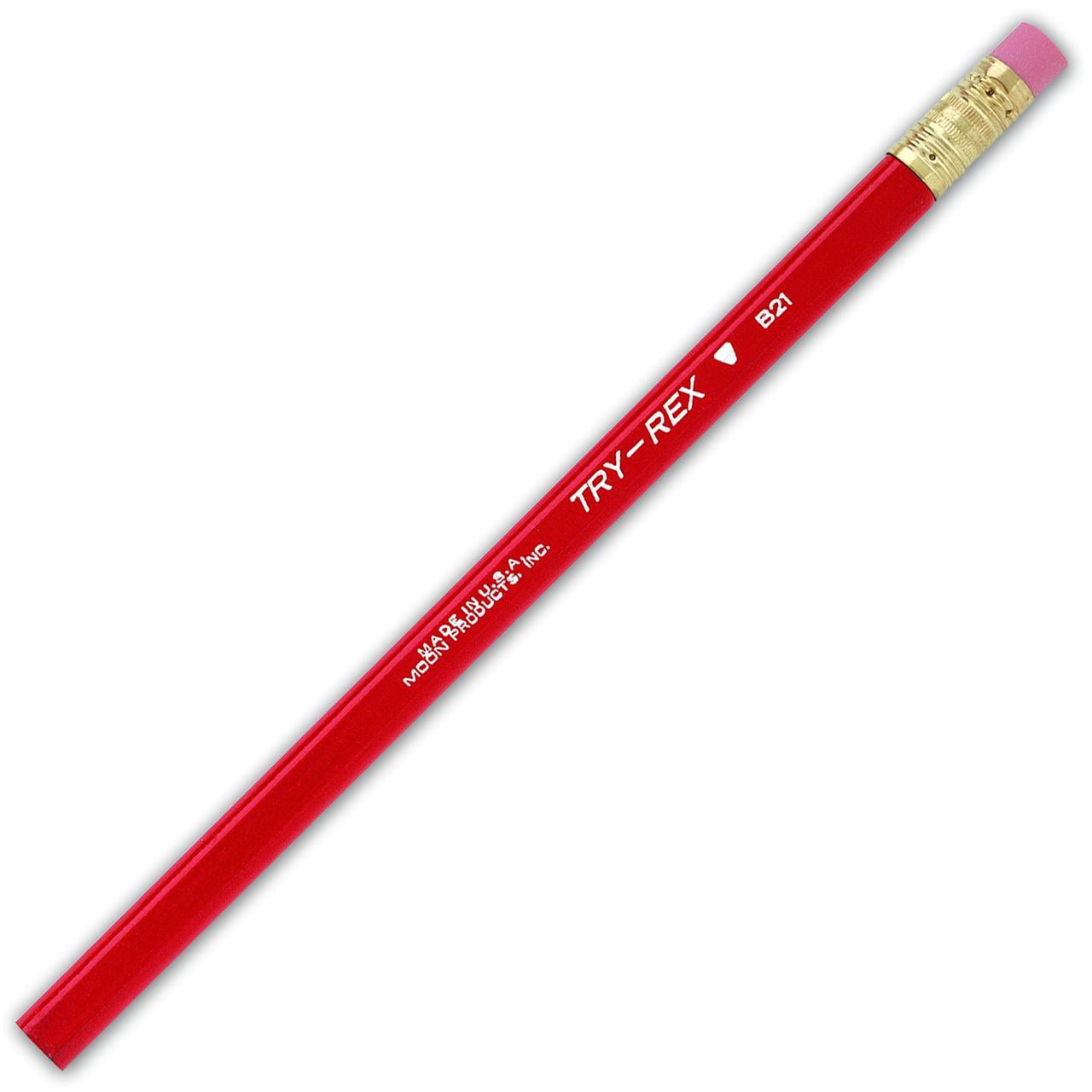 Moon Products Try Rex Pencil, Jumbo With Eraser, 12 Per Pack