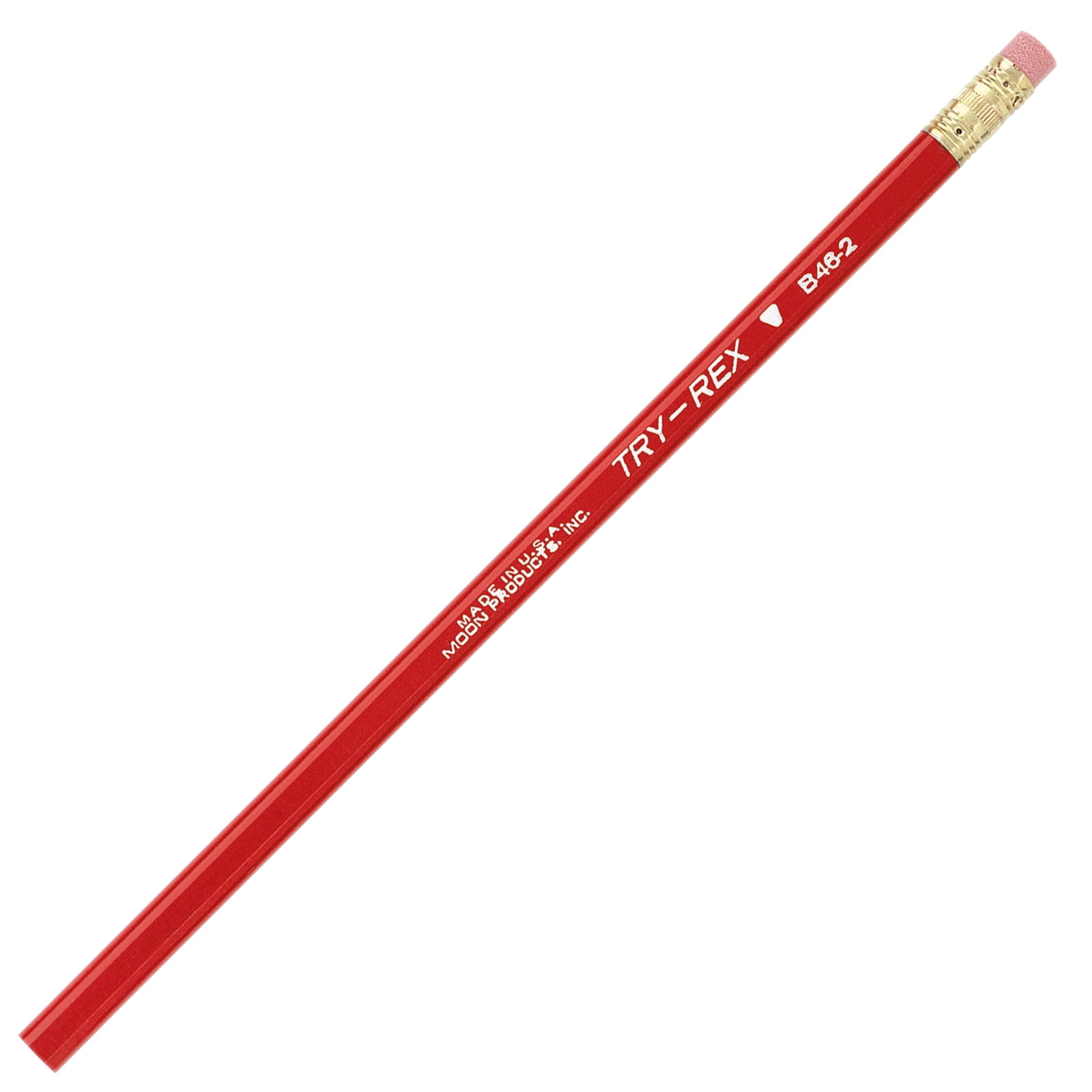 Moon Products Try Rex Pencil, Regular With Eraser, 12 Per Pack, 12 Packs