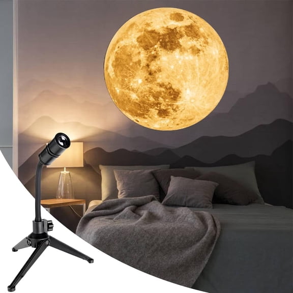 Moon Projector Night Light, 360 Moon Lamp Romantic Atmosphere Night Light Projector for Bedroomr, for Moon Lover Couples Selfie Wall Ceiling Decor with Earth