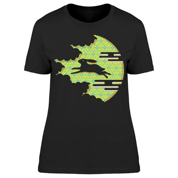 Moon Rabbits Cartoon T-Shirt Women -Image by Shutterstock, Female x-Large