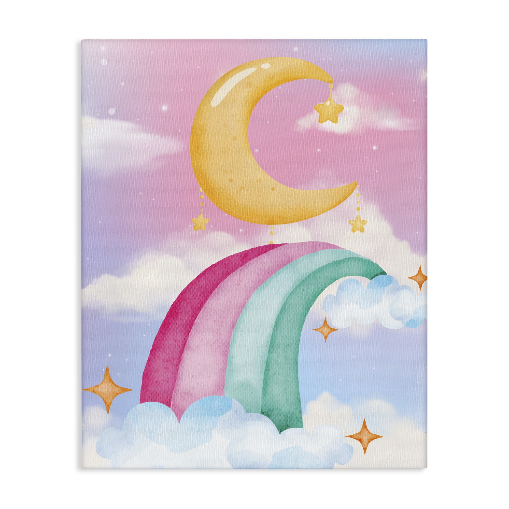 Moon Rainbow in Clouds Canvas Wall Art, design by Jesse Keith