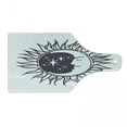thumbnail image 1 of Moon Rays Cutting Board, Cartoon Style Art Depiction of Stars and Crescent in Sun Circle Print, Decorative Tempered Glass Cutting and Serving Board, in 3 Sizes, by Ambesonne, 1 of 2